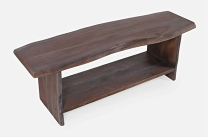 Jofran - Cooper Live Edge Solid Acacia Storage Bench - Slate - 1730-193S view 9