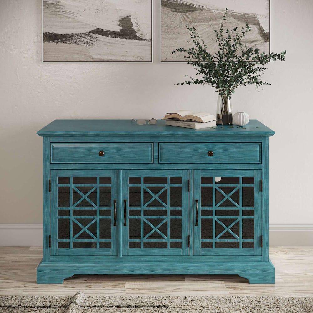 Jofran - Craftsman Antique Blue 50in Media Unit - 175-50_CLOSEOUT view 12