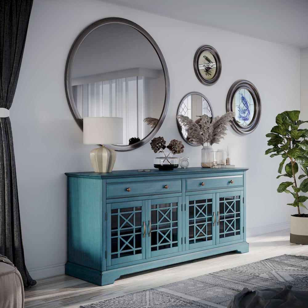 Jofran - Craftsman Antique Blue 70in Media Unit - 175-9_CLOSEOUT view 11