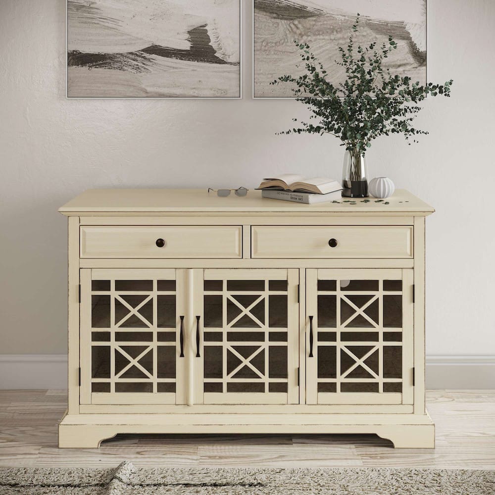 Jofran - Craftsman Antique Cream 50in Media Unit - 675-50_CLOSEOUT view 10
