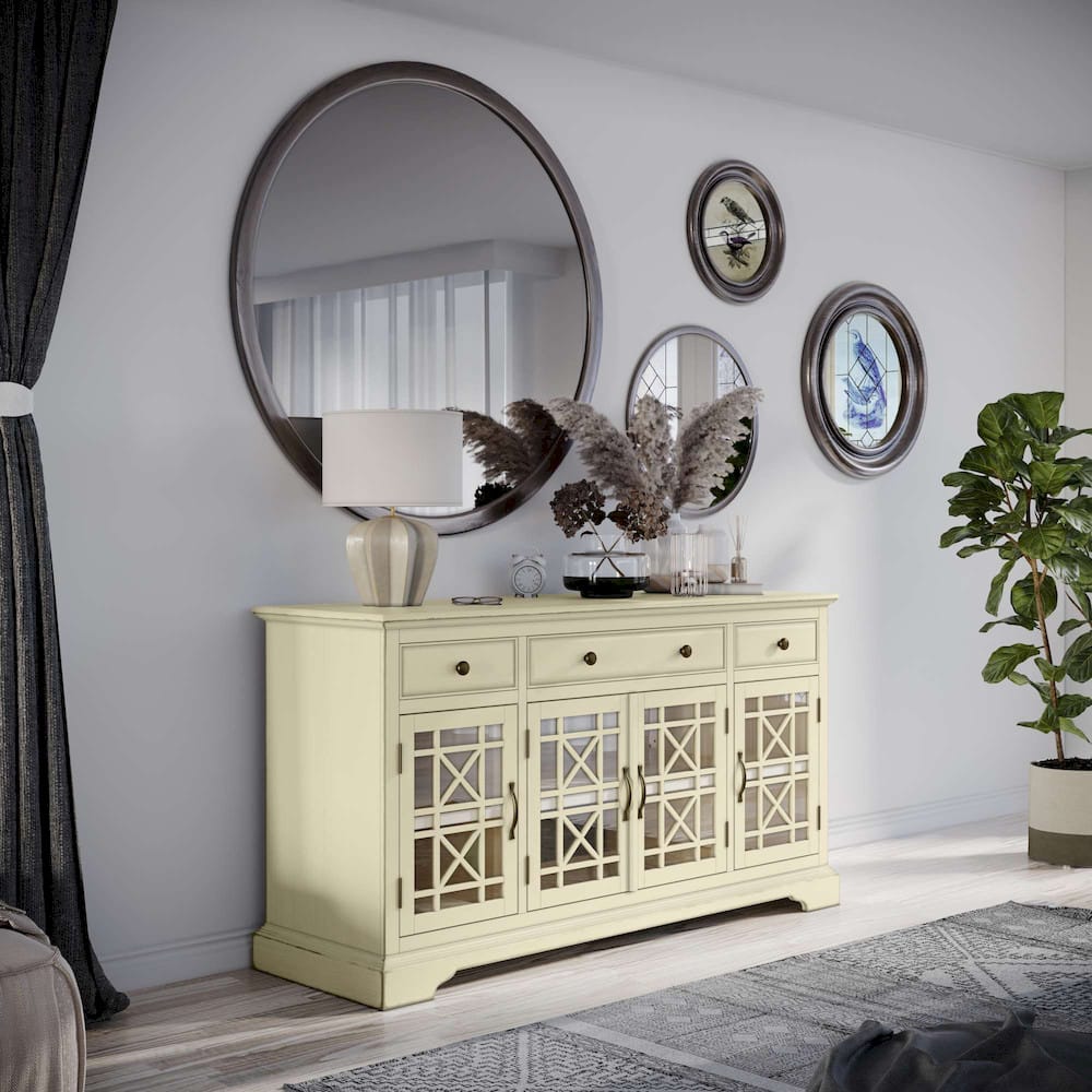 Jofran - Craftsman Antique Cream 60in Media Unit - 675-60_CLOSEOUT view 10