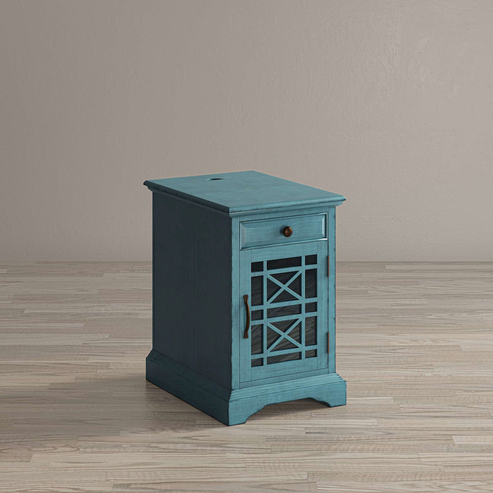 Jofran - Craftsman Poer Chairside Table in Antique Blue - 175-22 view 2