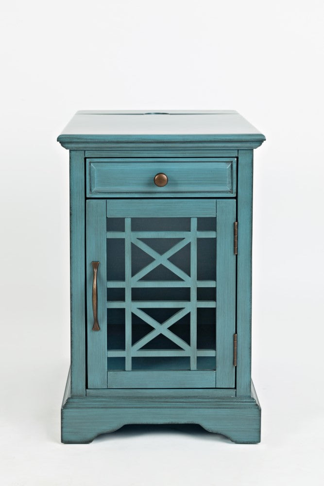 Jofran - Craftsman Poer Chairside Table in Antique Blue - 175-22 veiw 2