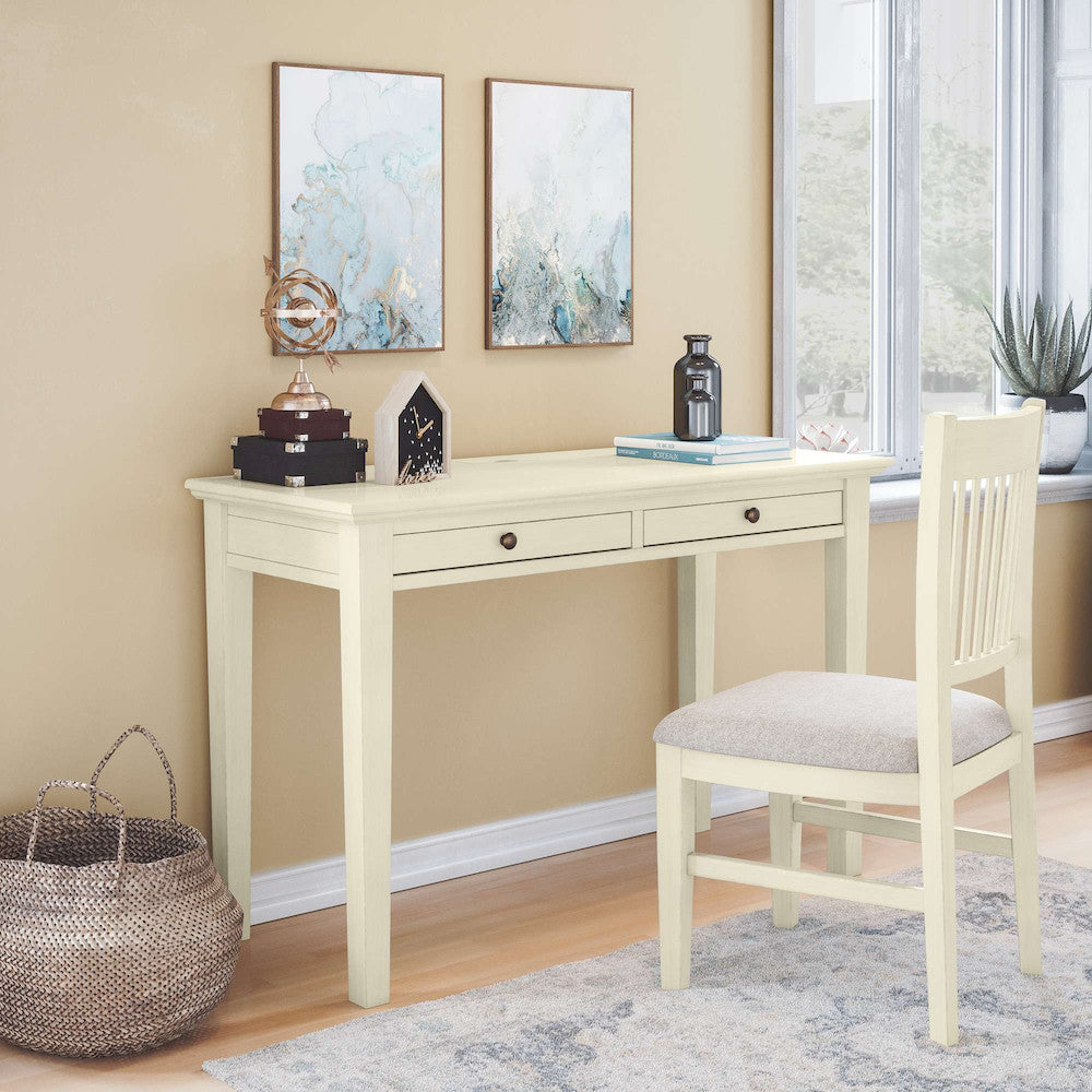 Jofran - Craftsman Slat-Back Upholstered Desk Chair - Antique Cream - 675-370KD view 6