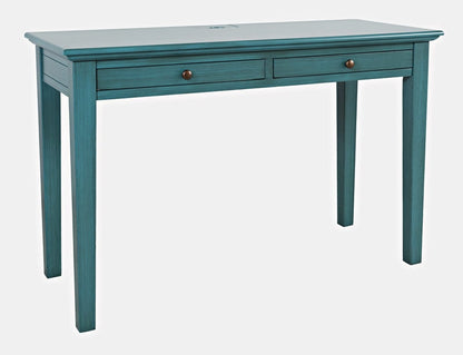 Jofran - Craftsman Two Drawer USB Charging Desk - Antique Blue - 175-4820 view 1