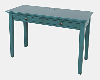 Jofran - Craftsman Two Drawer USB Charging Desk - Antique Blue - 175-4820 view 4