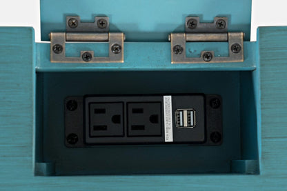Jofran - Craftsman Two Drawer USB Charging Desk - Antique Blue - 175-4820 view 8
