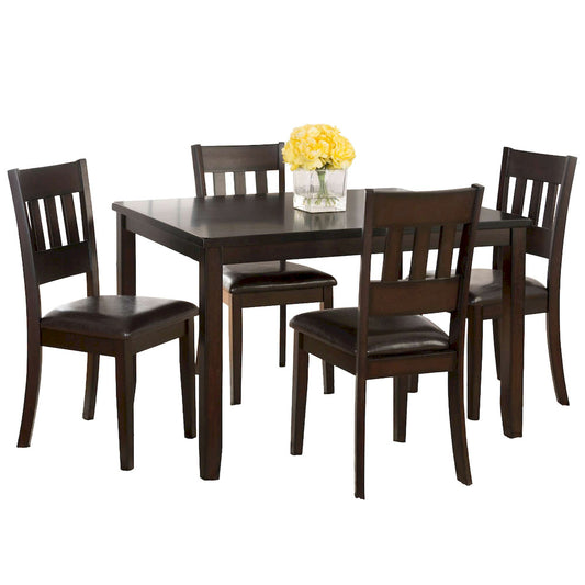 Jofran - Dark Rustic Prairie 5-Pack- Table and 4 Faux Leather Chairs - 922 view 1