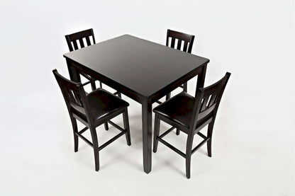 Jofran - Dark Rustic Prairie Counter Height Table and Four Faux Leather Stools - 923 view 3