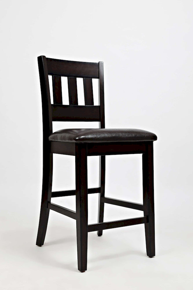 Jofran - Dark Rustic Prairie Counter Height Table and Four Faux Leather Stools - 923 view 6