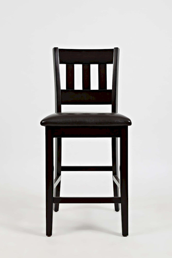 Jofran - Dark Rustic Prairie Counter Height Table and Four Faux Leather Stools - 923 view 7