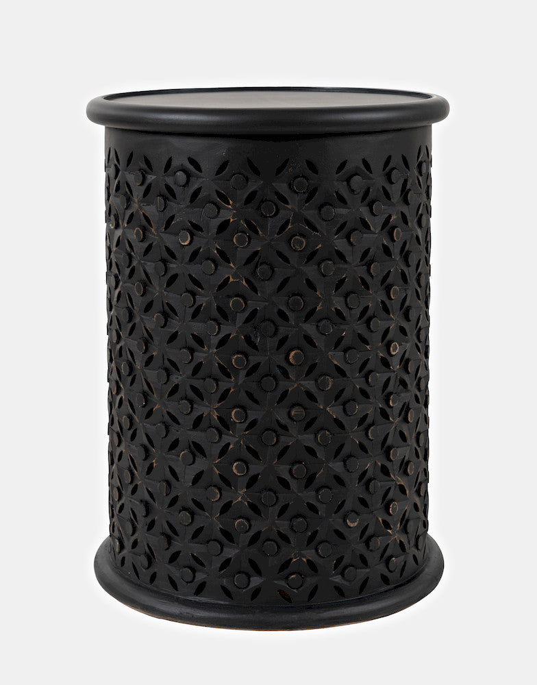 Jofran - Decker Distressed Hardwood Drum End Table - Antique Black - 1730-17AB view 1