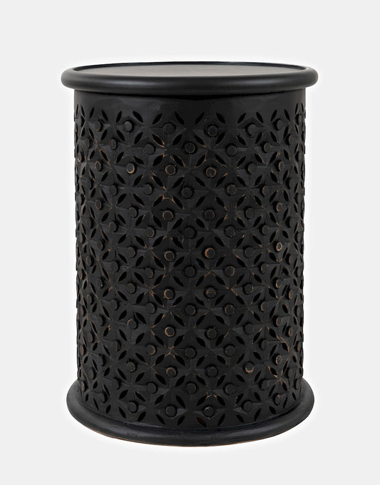 Jofran - Decker Distressed Hardwood Drum End Table - Antique Black - 1730-17AB view 1