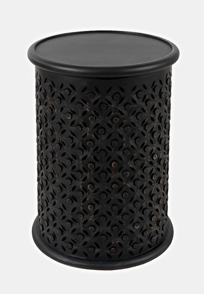 Jofran - Decker Distressed Hardwood Drum End Table - Antique Black - 1730-17AB view 2