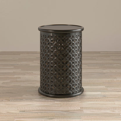 Jofran - Decker Distressed Hardwood Drum End Table - Antique Black - 1730-17AB view 3