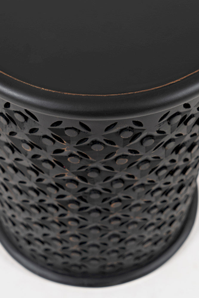 Jofran - Decker Distressed Hardwood Drum End Table - Antique Black - 1730-17AB view 6