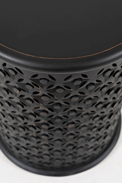 Jofran - Decker Distressed Hardwood Drum End Table - Antique Black - 1730-17AB view 6