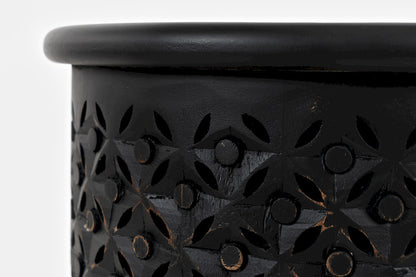 Jofran - Decker Distressed Hardwood Drum End Table - Antique Black - 1730-17AB view 7