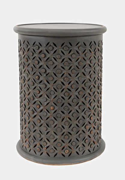 Jofran - Decker Distressed Hardwood Drum End Table - Antique Grey - 1730-17AG view 1