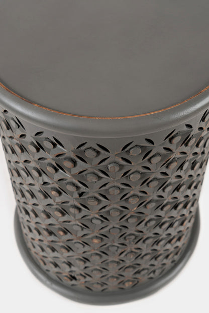 Jofran - Decker Distressed Hardwood Drum End Table - Antique Grey - 1730-17AG view 6