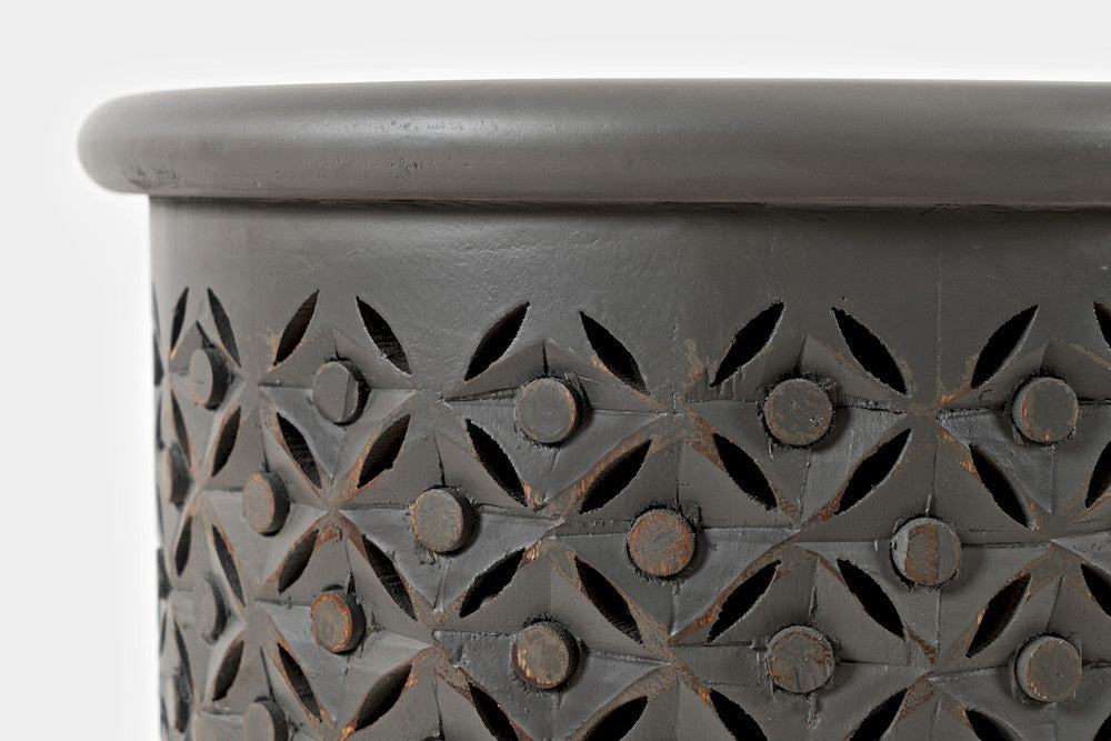 Jofran - Decker Distressed Hardwood Drum End Table - Antique Grey - 1730-17AG view 7