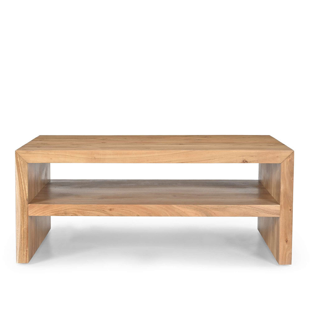 Jofran - Dev Modern 44 Inch Mitered Angle Solid Wood Coffee Table with Storage Shelf - 2346-1 view 1
