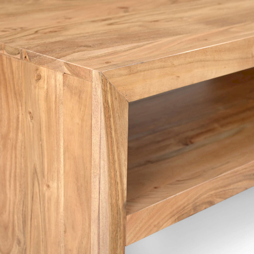 Jofran - Dev Modern 44 Inch Mitered Angle Solid Wood Coffee Table with Storage Shelf - 2346-1 view 6