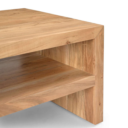 Jofran - Dev Modern 44 Inch Mitered Angle Solid Wood Coffee Table with Storage Shelf - 2346-1 view 8