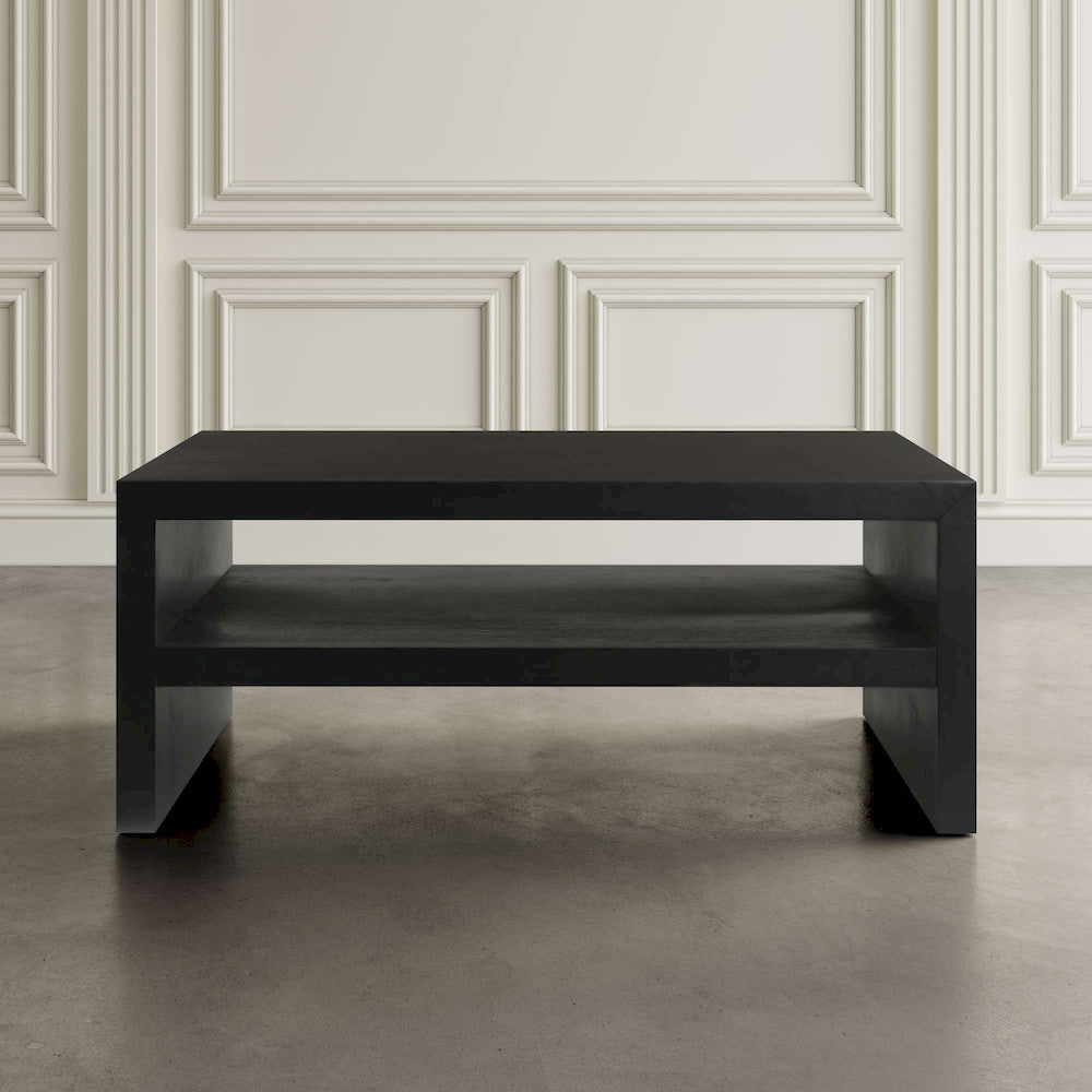 Jofran - Dev Modern 44 Inch Mitered Angle Solid Wood Coffee Table with Storage Shelf - 2347-1 view 3