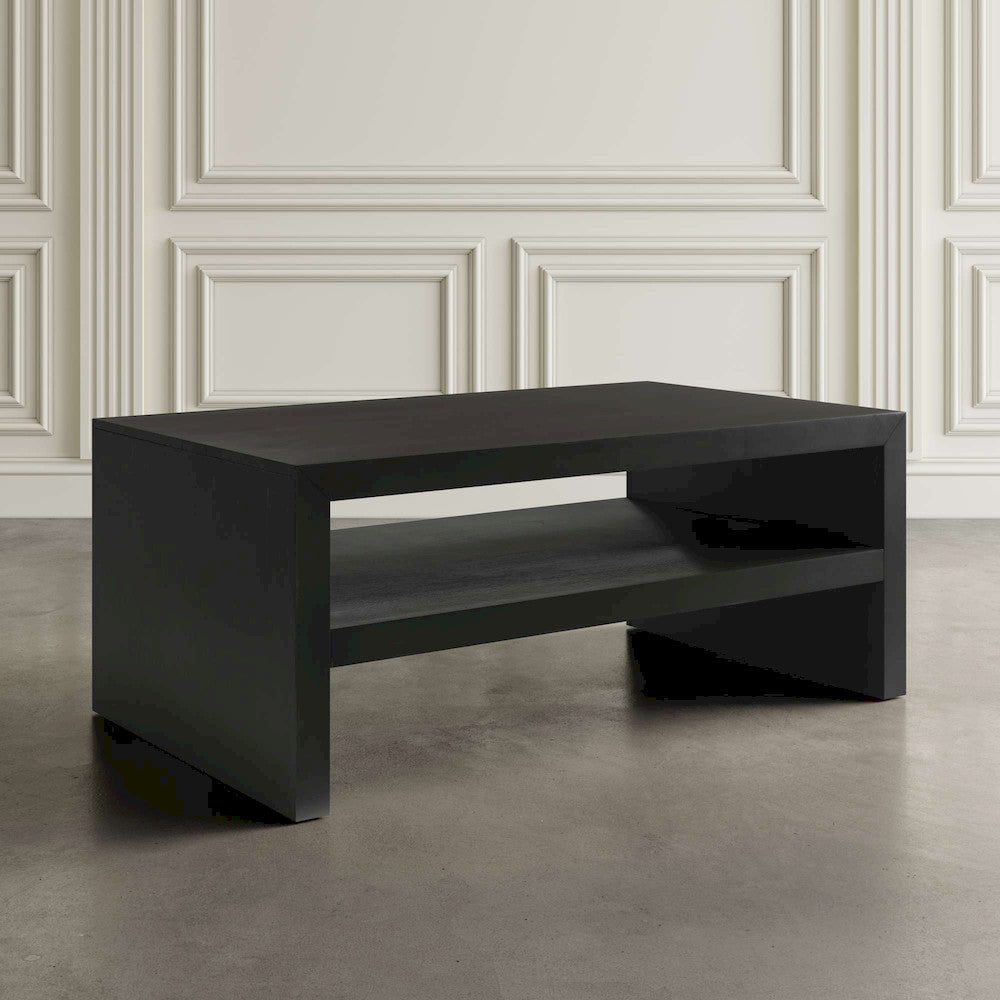 Jofran - Dev Modern 44 Inch Mitered Angle Solid Wood Coffee Table with Storage Shelf - 2347-1 view 4