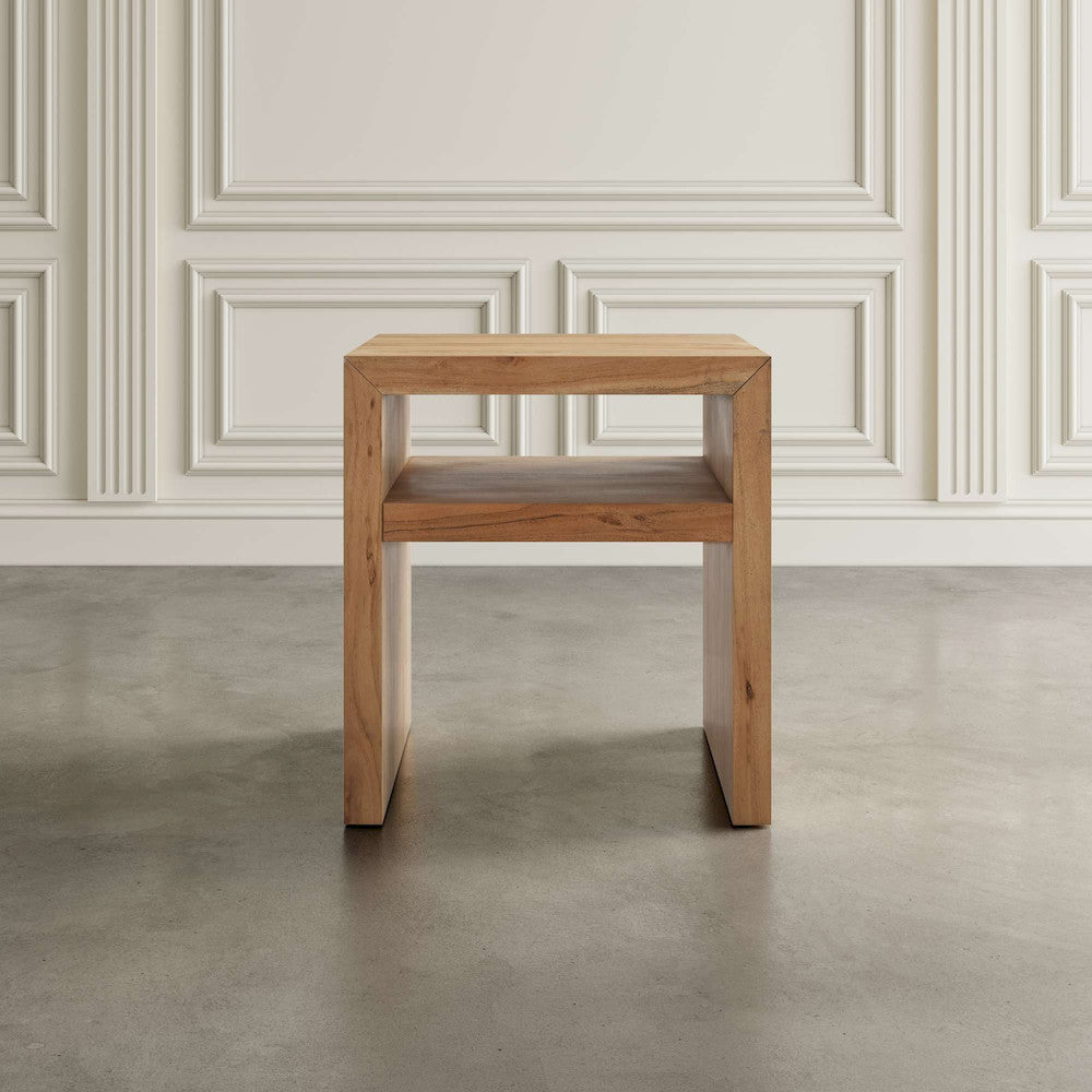 Jofran - Dev Modern Mitered Angle Solid Wood End Table with Storage Shelf - 2346-3 view 3