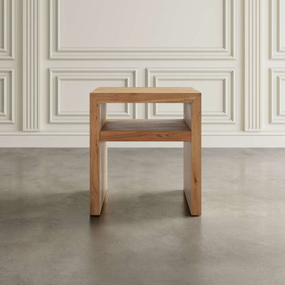 Jofran - Dev Modern Mitered Angle Solid Wood End Table with Storage Shelf - 2346-3 view 3