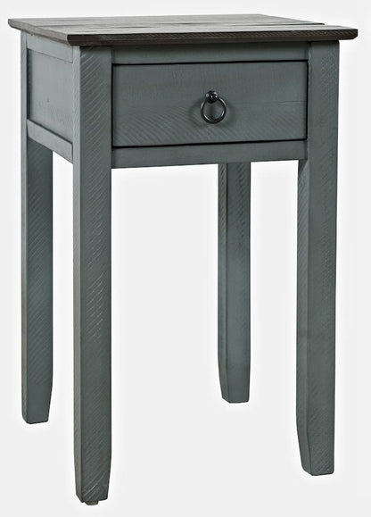 Jofran - Devon Farmhouse Distressed Pine End Table, Antique Blue - 20-EC1710 view 2