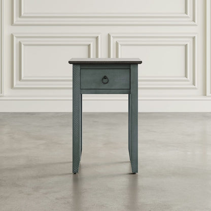 Jofran - Devon Farmhouse Distressed Pine End Table, Antique Blue - 20-EC1710 view 4