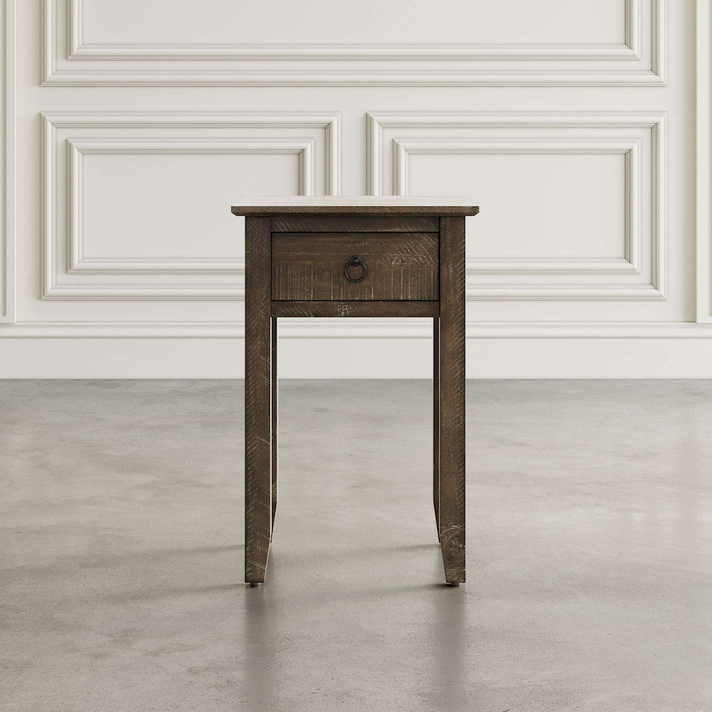 Jofran - Devon Farmhouse Distressed Pine End Table, Barnwood Brown - 20-EC1700 view 5