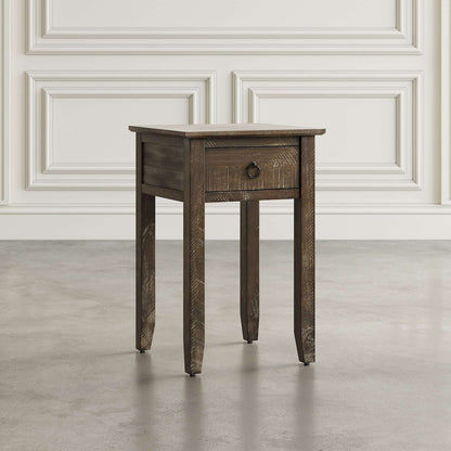 Jofran - Devon Farmhouse Distressed Pine End Table, Barnwood Brown - 20-EC1700 view 6