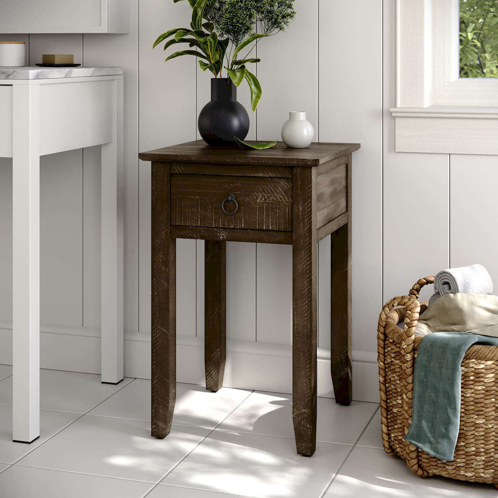 Jofran - Devon Farmhouse Distressed Pine End Table, Barnwood Brown - 20-EC1700 view 10