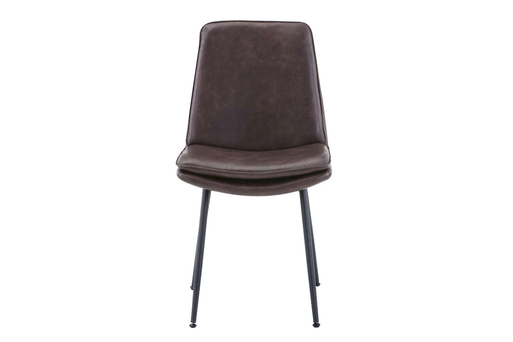 Jofran - Draper Mid-Century Modern Upholstered Faux Leather Dining Chair (Set of 4) Dark Brown - 2201EC-DRAPERCHAIR view 1