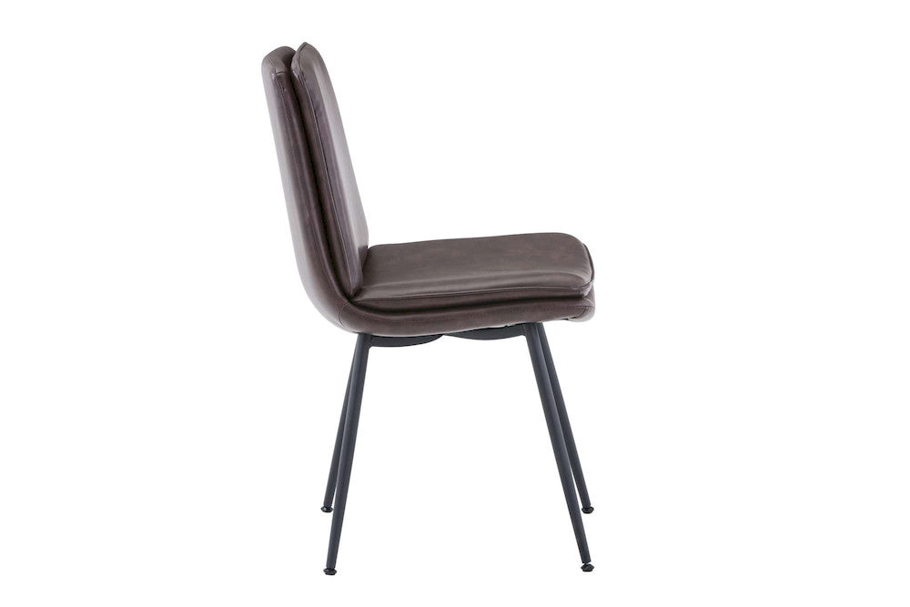 Jofran - Draper Mid-Century Modern Upholstered Faux Leather Dining Chair (Set of 4) Dark Brown - 2201EC-DRAPERCHAIR view 8