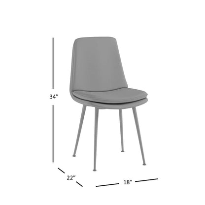 Jofran - Draper Mid-Century Modern Upholstered Faux Leather Dining Chair (Set of 4) Dark Brown - 2201EC-DRAPERCHAIR view 9