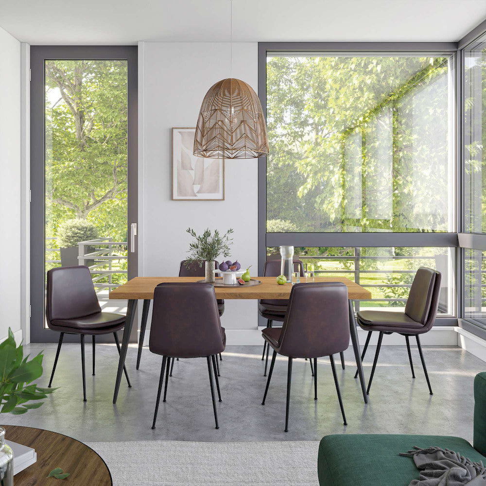 Jofran - Draper Mid-Century Modern Upholstered Faux Leather Dining Chair (Set of 4) Dark Brown - 2201EC-DRAPERCHAIR view 10