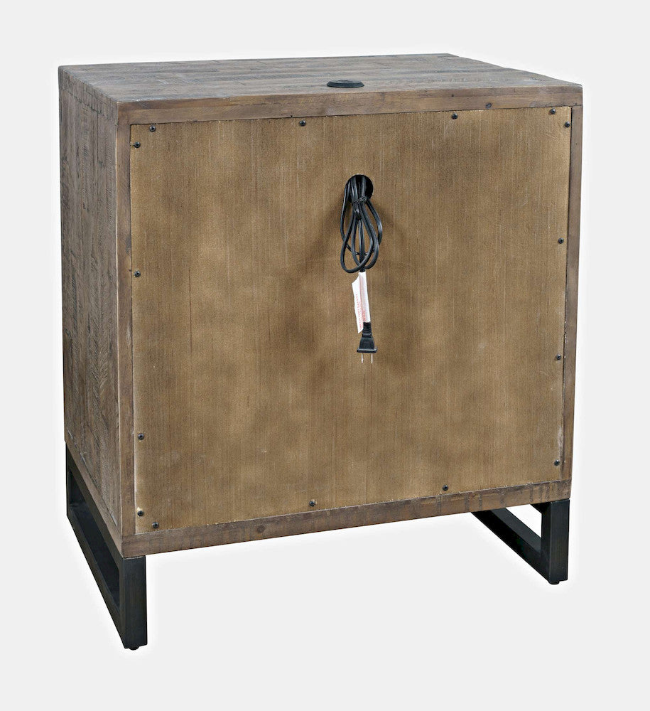 Jofran - East Hampton Modern Coastal 25in Distressed Acacia Nightstand with USB Charging, Grey Wash - 2260-90 view 4