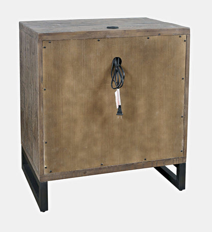 Jofran - East Hampton Modern Coastal 25in Distressed Acacia Nightstand with USB Charging, Grey Wash - 2260-90 view 4
