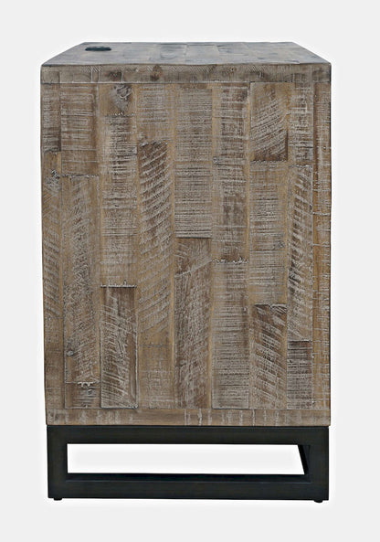 Jofran - East Hampton Modern Coastal 25in Distressed Acacia Nightstand with USB Charging, Grey Wash - 2260-90 view 5