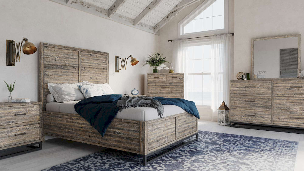 Jofran - East Hampton Modern Coastal 25in Distressed Acacia Nightstand with USB Charging, Grey Wash - 2260-90 view 6