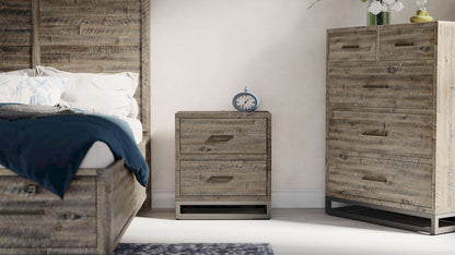 Jofran - East Hampton Modern Coastal 25in Distressed Acacia Nightstand with USB Charging, Grey Wash - 2260-90 view 11