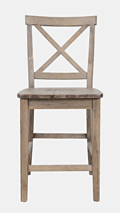 Jofran - Eastern Tides X-Back Coastal Counter Barstool (Set of 2) - 2148-BS420KD view 1