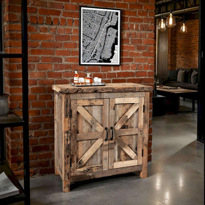 Jofran - Eden Prairie 2 Door Accent Cabinet - Heavily Distressed Reclaimed Wood - 1989-32 view 9