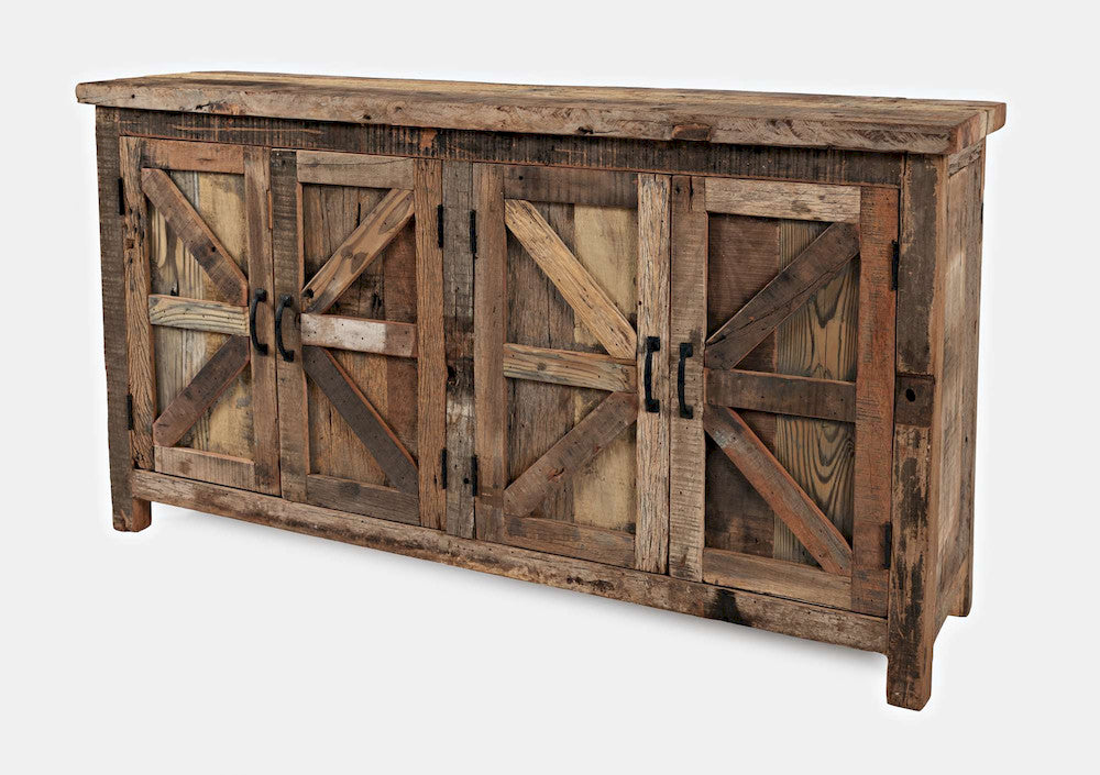 Jofran - Eden Prairie 4 Door Accent Cabinet - Heavily Distressed Reclaimed Wood - 1989-60 view 3