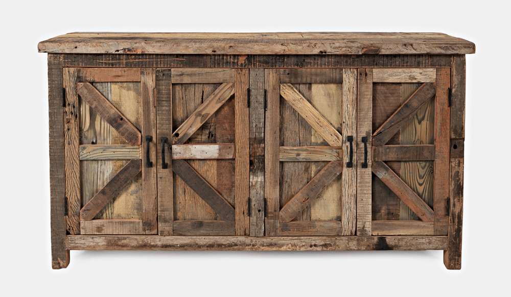 Jofran - Eden Prairie 4 Door Accent Cabinet - Heavily Distressed Reclaimed Wood - 1989-60 veiw 2